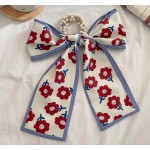 Esarfa din matase cu elastic din perle crem Cod ESF078